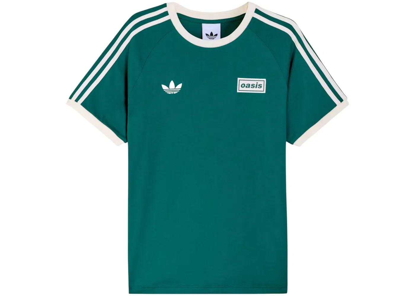 Унисекс футболка с длинным рукавом Adidas x Oasis Tour 3-Stripes T-shirt, Collegiate Green/Cream White