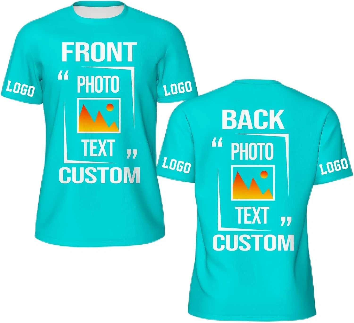 Футболка Regular Fit, Custom T Shirt, Cyan