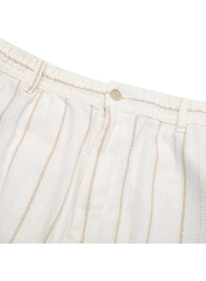 Брюки свободного кроя с полосатым принтом Zara, белый — фото 4