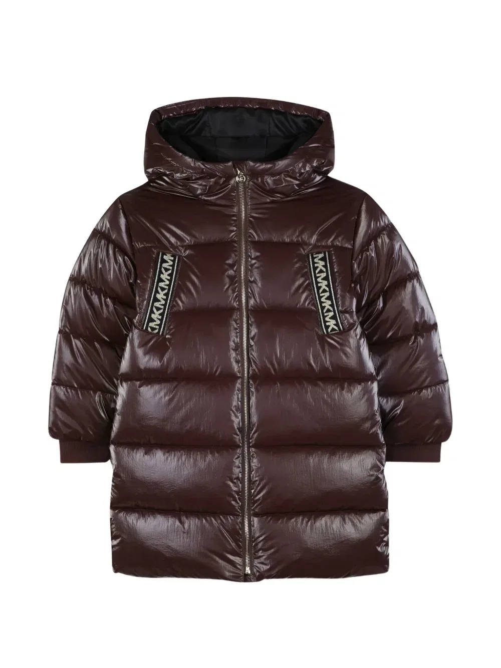 Пуховик с логотипом Michael Kors Kids, коричневый