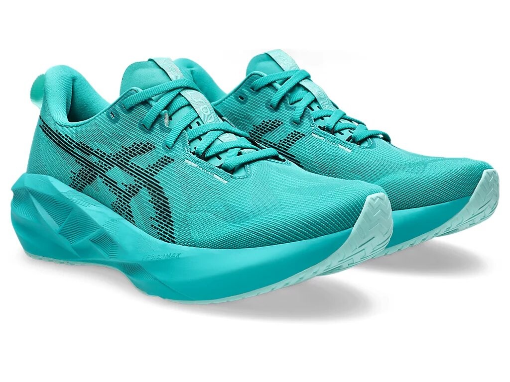 Беговые мужские кроссовки Asics Novablast 5, Wave Teal/Black, бирюзовый — фото 2