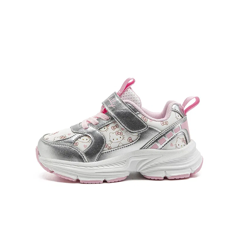 Детские кроссовки из экокожи Silver White Hello Kitty Sanrio