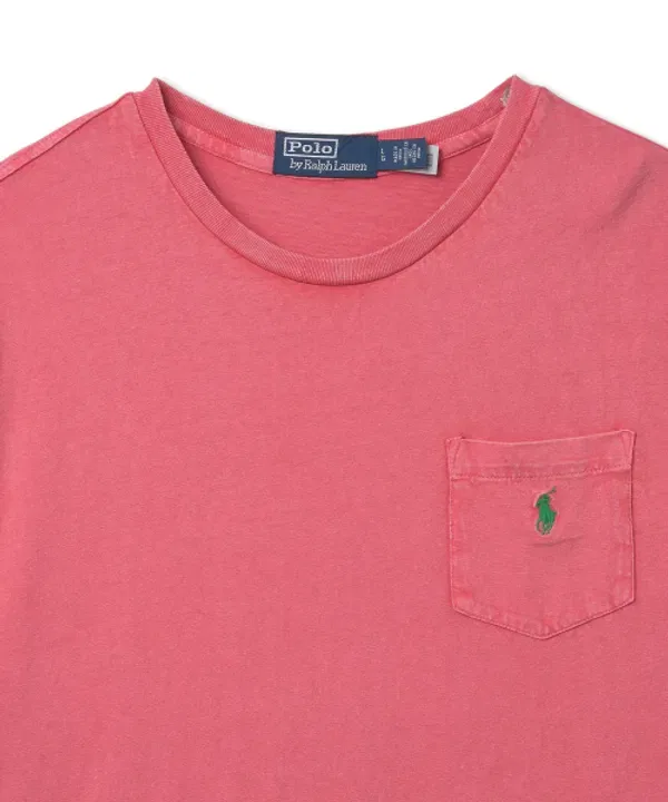 Футболка с коротким рукавом, классический крой, хлопок и лен, Polo Ralph Lauren, красный — фото 3