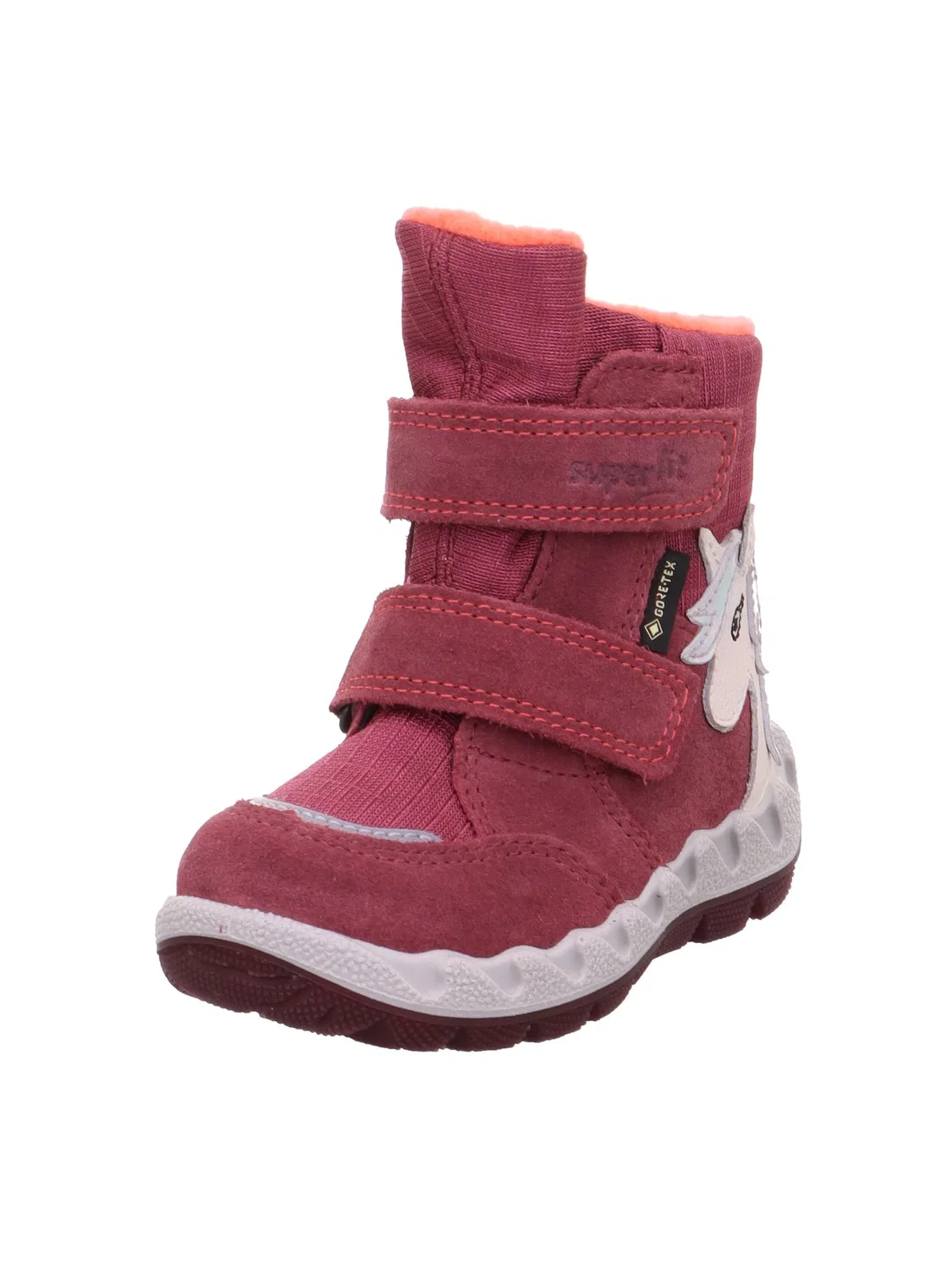 Детские снежные ботинки для девочек с принтом Icebird Gore-tex Warm Padding Superfit, Pink Orange