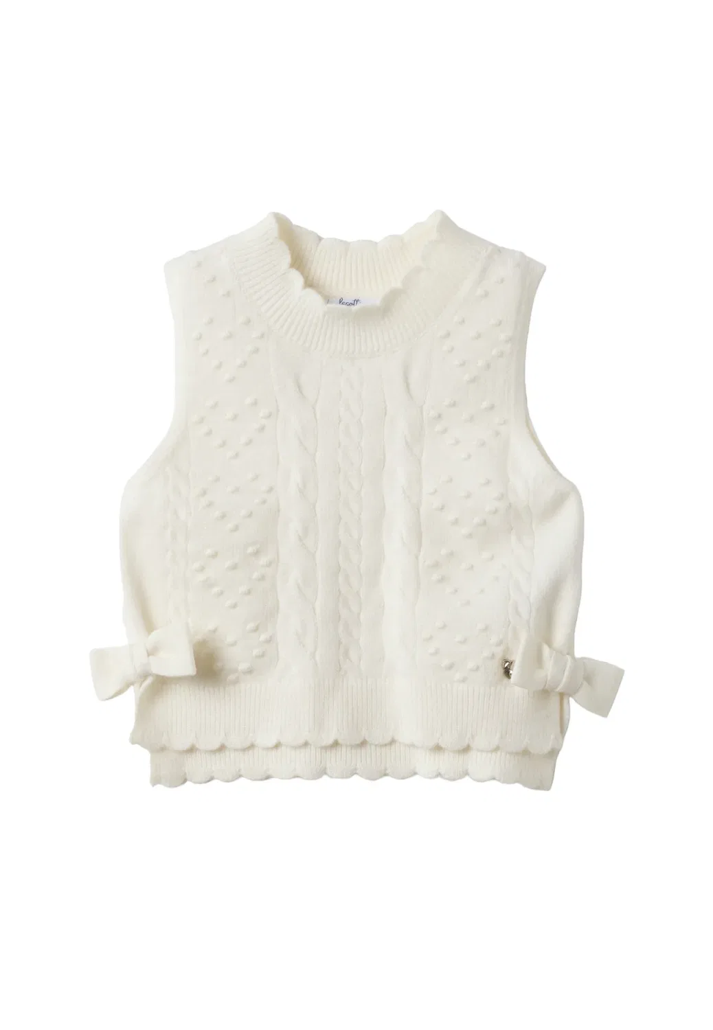 Жилет с круглым вырезом и косами - топ Ovs, Cream White