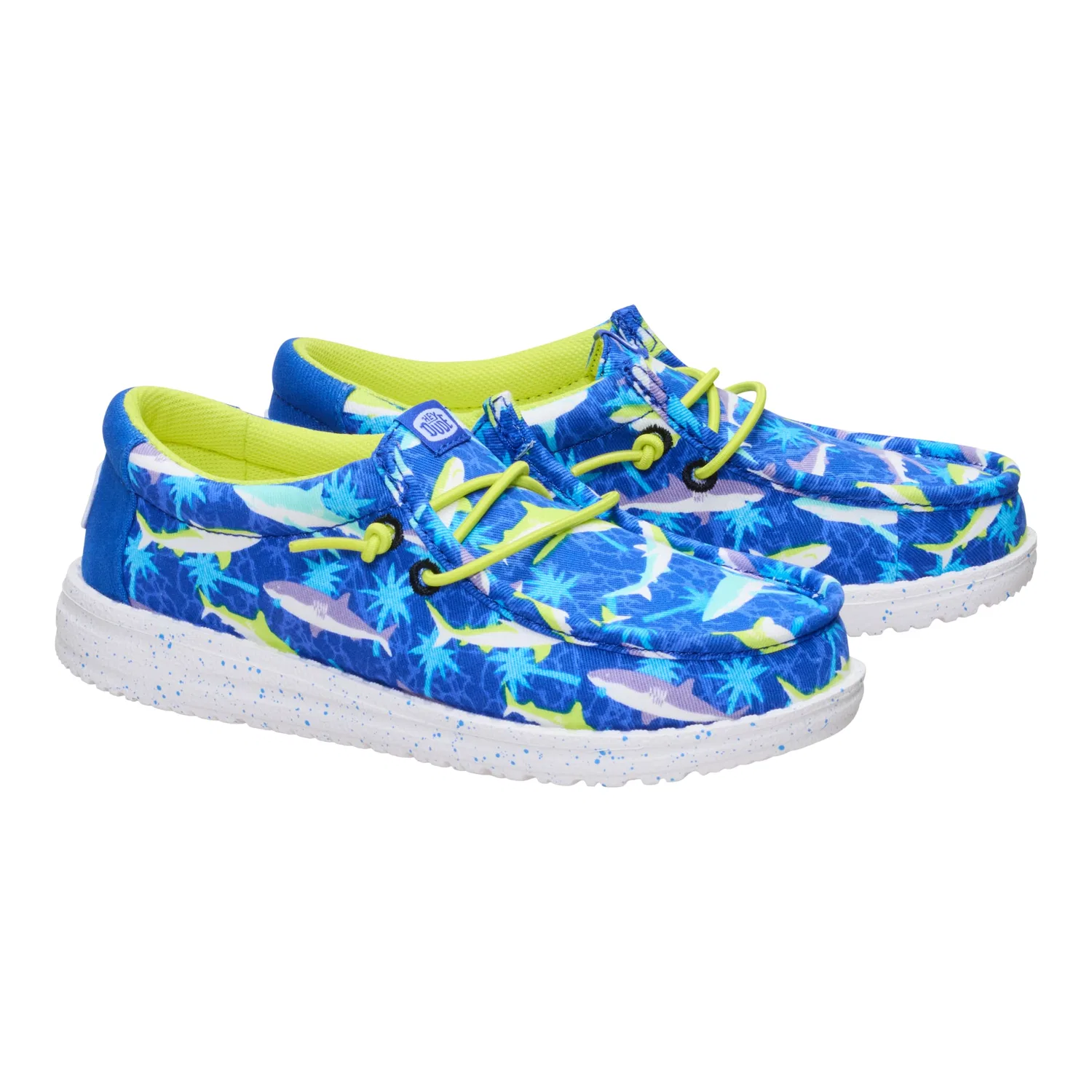 Детские кеды для мальчиков с принтом Wally Print HEYDUDE, Blu Multicolore — фото 2