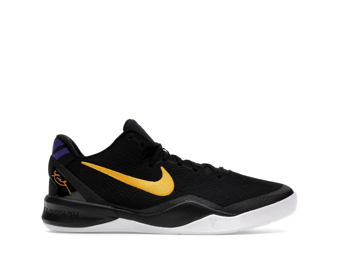 Детские кроссовки баскетбольные с дизайном Lakers Away Nike Kobe 8, Black/University Gold/White/Court Purple
