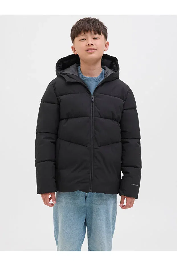 Детское зимнее пальто для девочек с капюшоном Jack & Jones, Black