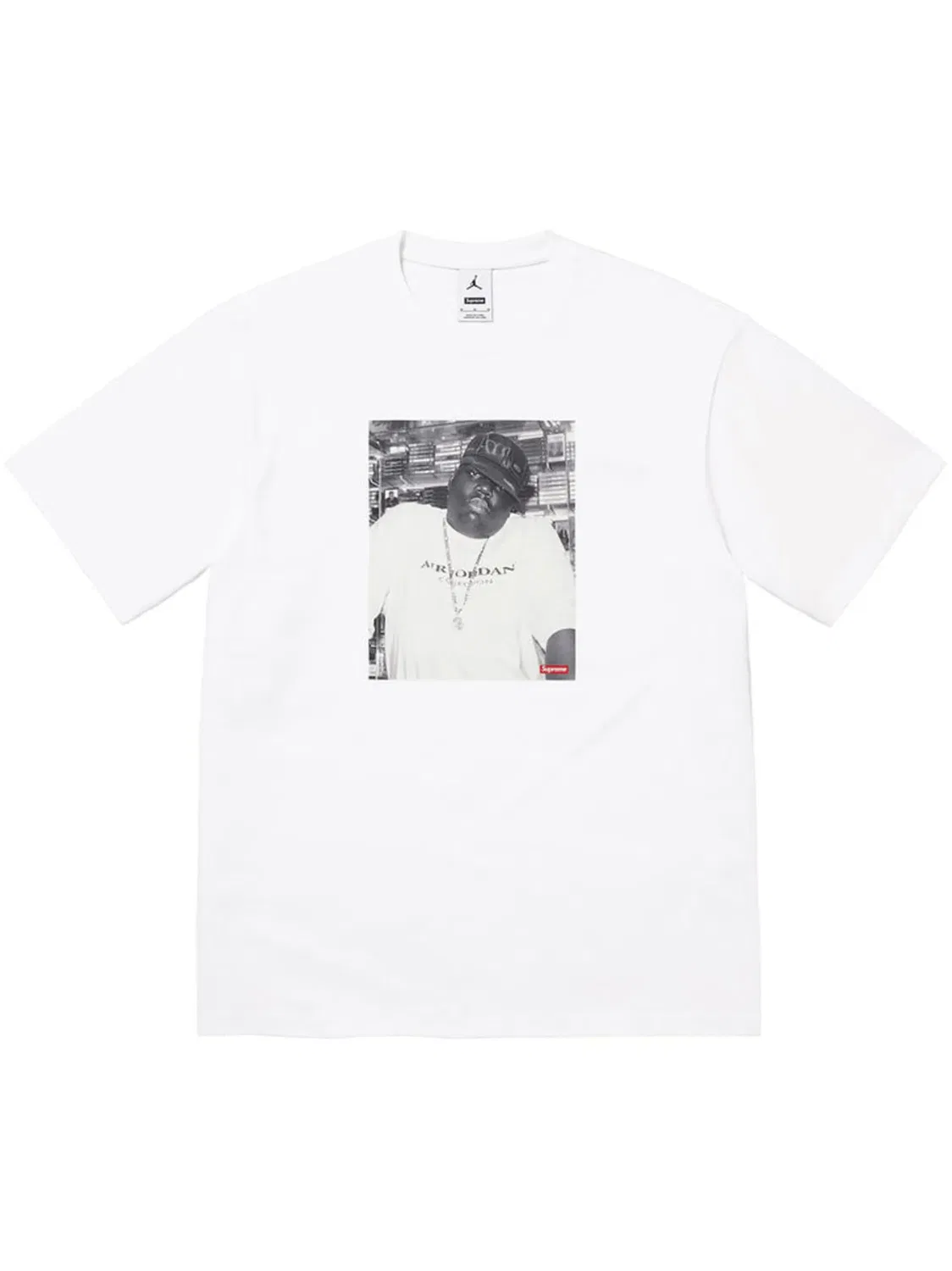 Футболка x Jordan Biggie с короткими рукавами Supreme, белый