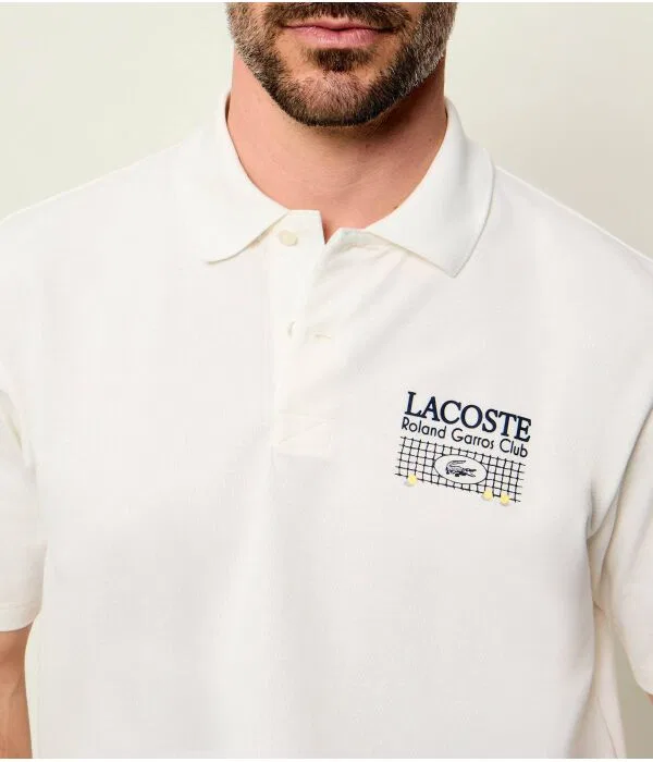 Мужское поло Lacoste, Écru — фото 4