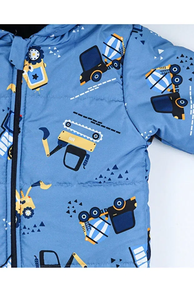Детское пальто для девочек с принтом Car pattern Baby Minty, Navy Blue — фото 4