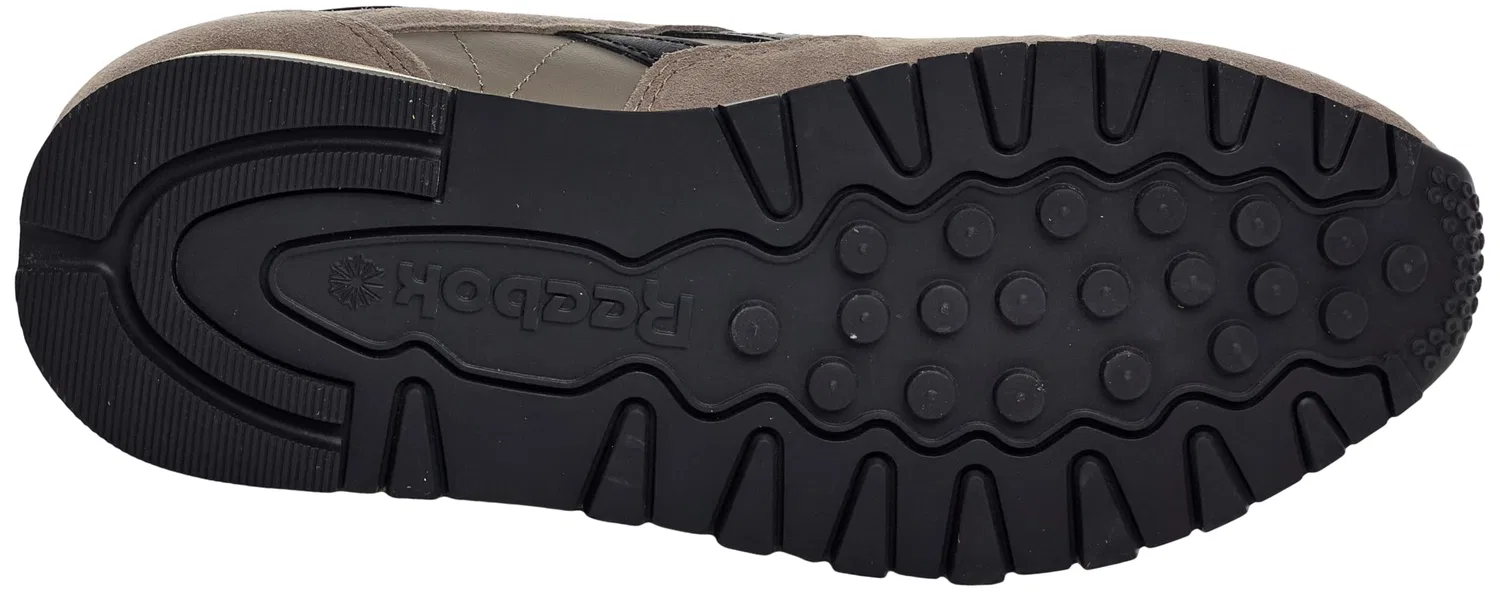 Детские кроссовки для девочек с принтом Classic Leather Reebok, Gritty Grey Washed Black Energy Red — фото 4