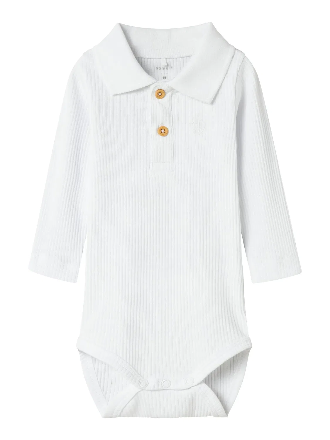 Боди-комбинезон с длинным рукавом поло NBMFRIMAN LS POLO BODY Name It, белый