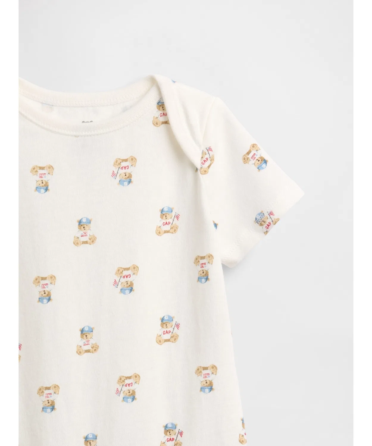Детский боди-комбинезон с принтом, из органического хлопка GAP, Off White — фото 4