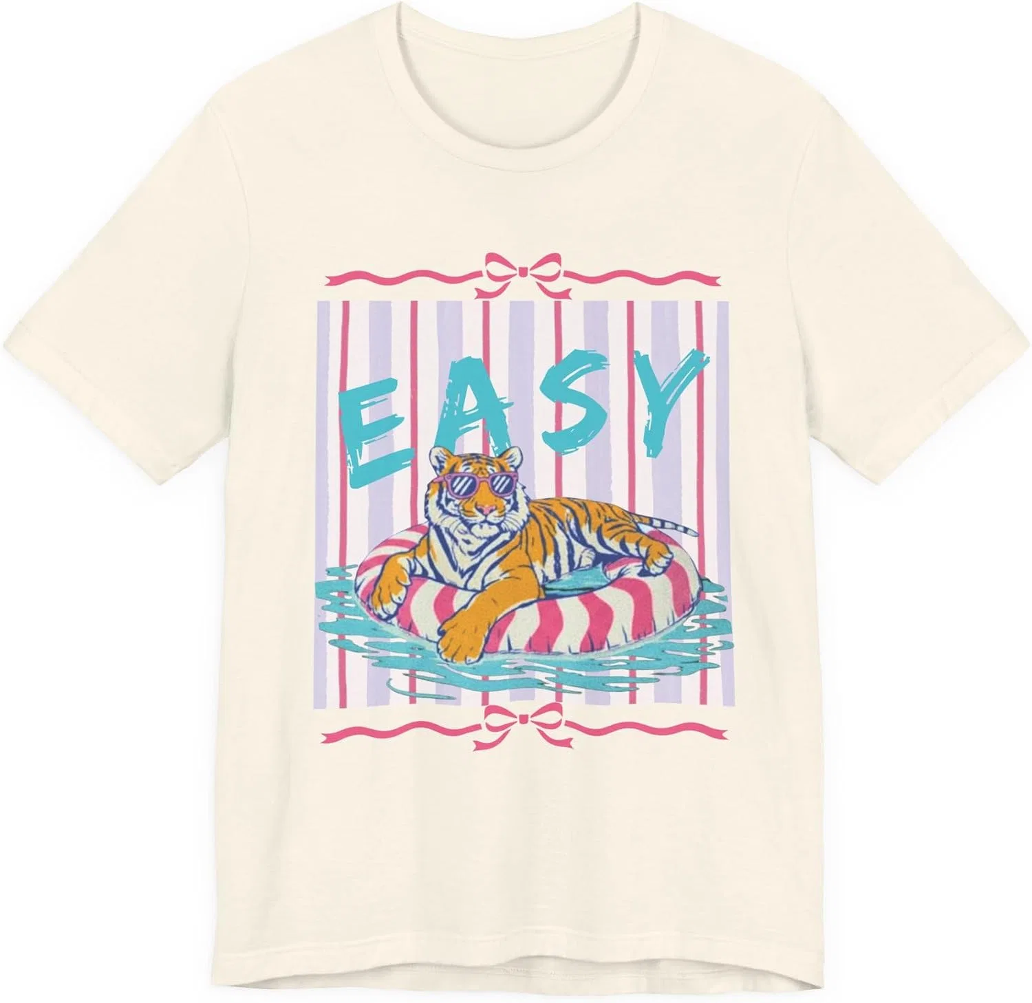 Мужская футболка с принтом Easy Tiger, натуральный
