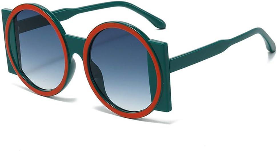 

Большие круглые солнцезащитные очки для женщин, контрастные цветовые оттенки, защита от УФ-излучения UV400, ретро-очки для мужчин с градиентным переходом цвета HDUBFY, 2