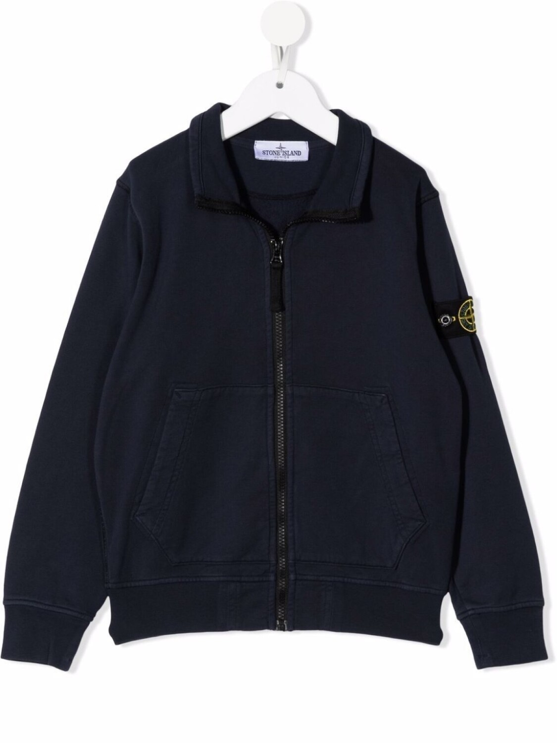 

Stone Island Junior толстовка на молнии с нашивкой-логотипом, синий