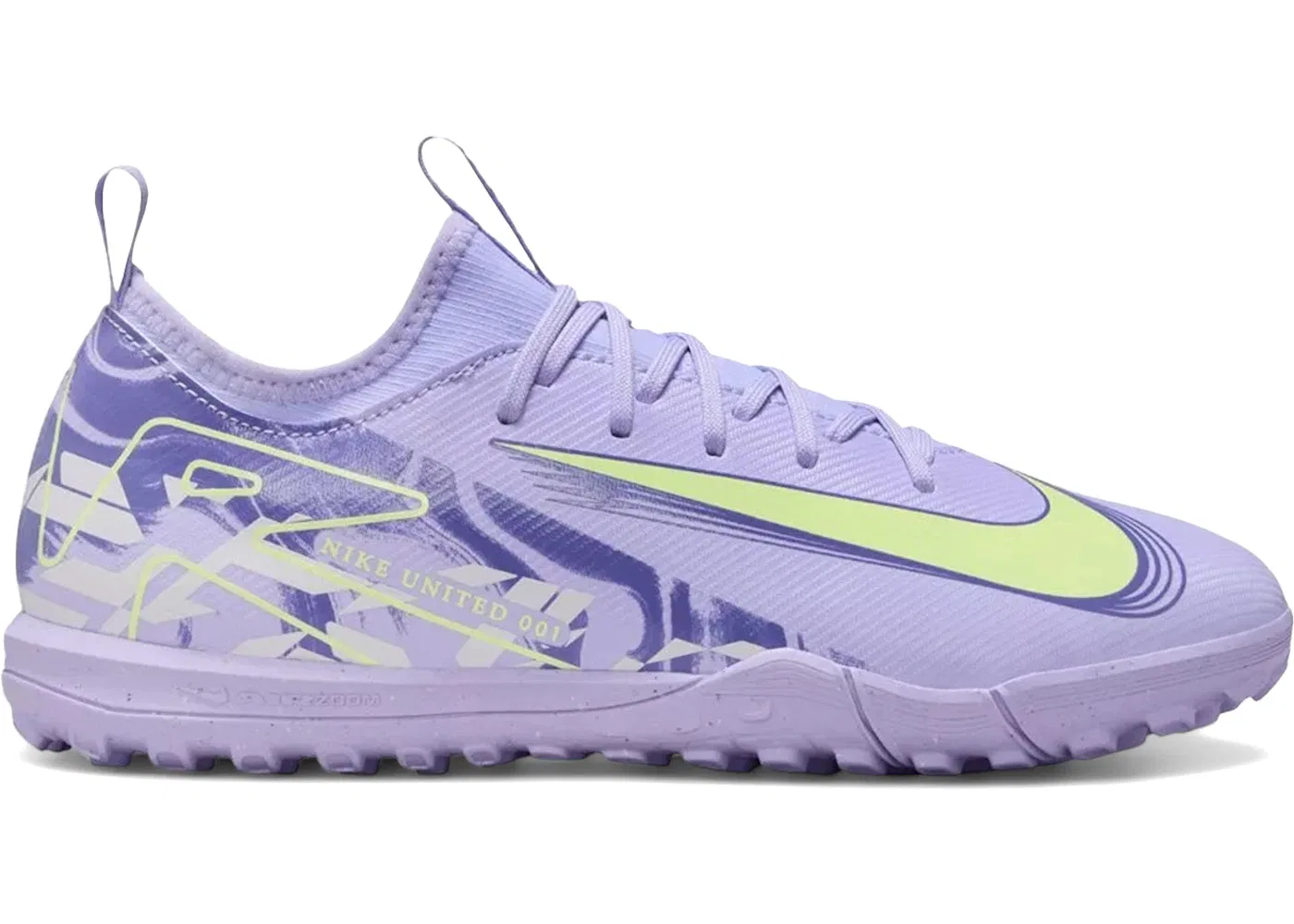 Детские кроссовки для футбола с турфом Nike Zoom Mercurial Vapor 16 Academy TF United Pack, Purple Agate/Barely Volt