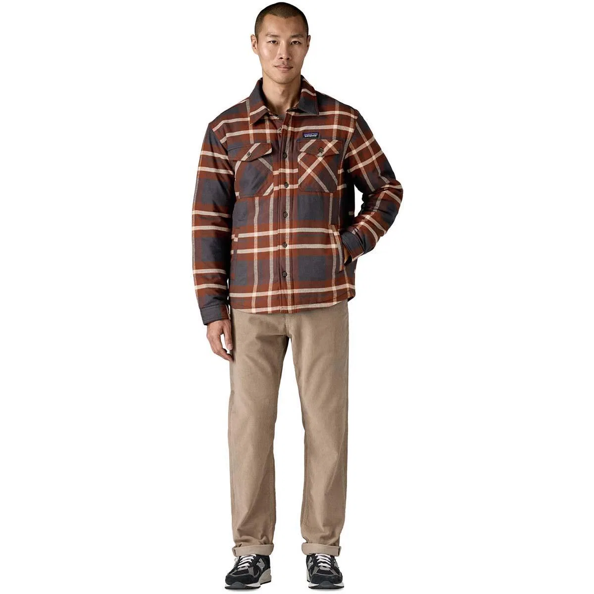 Утепленная фланелевая рубашка Fjord Flannel с длинным рукавом Patagonia, Ashore/Ink Black — фото 2