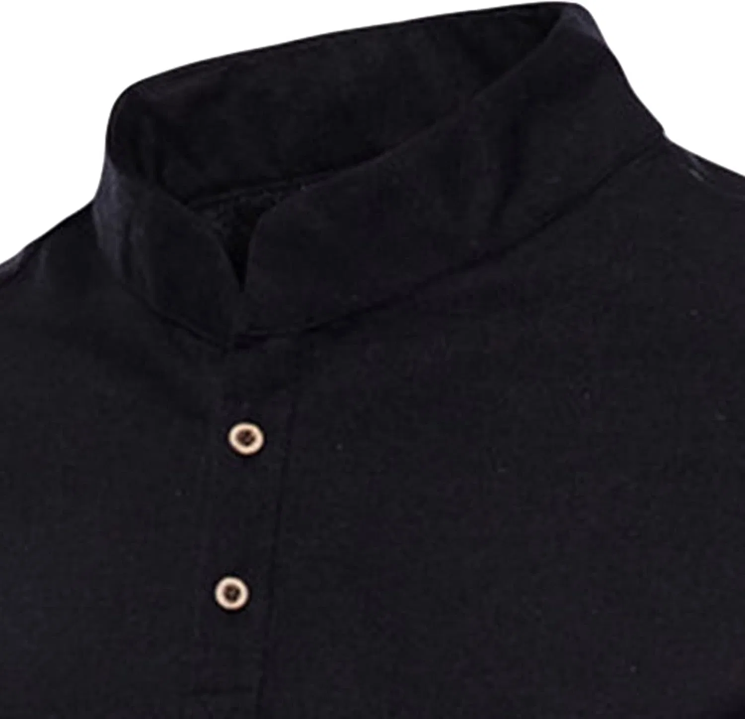 Мужская хлопковая рубашка-поло Henley Slim Fit, Black — фото 3