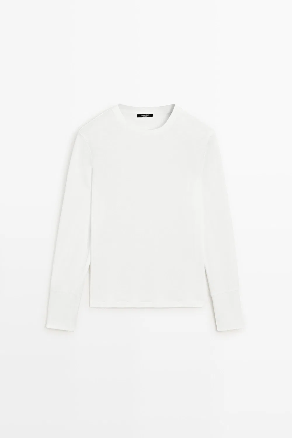 Лонгслив Massimo Dutti 100% Cotton, кремовый — фото 2