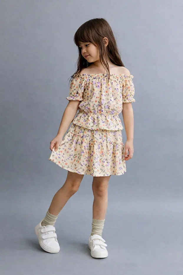 Детское платье для девочек с принтом Floral Print Dress Connemara, Multicolor