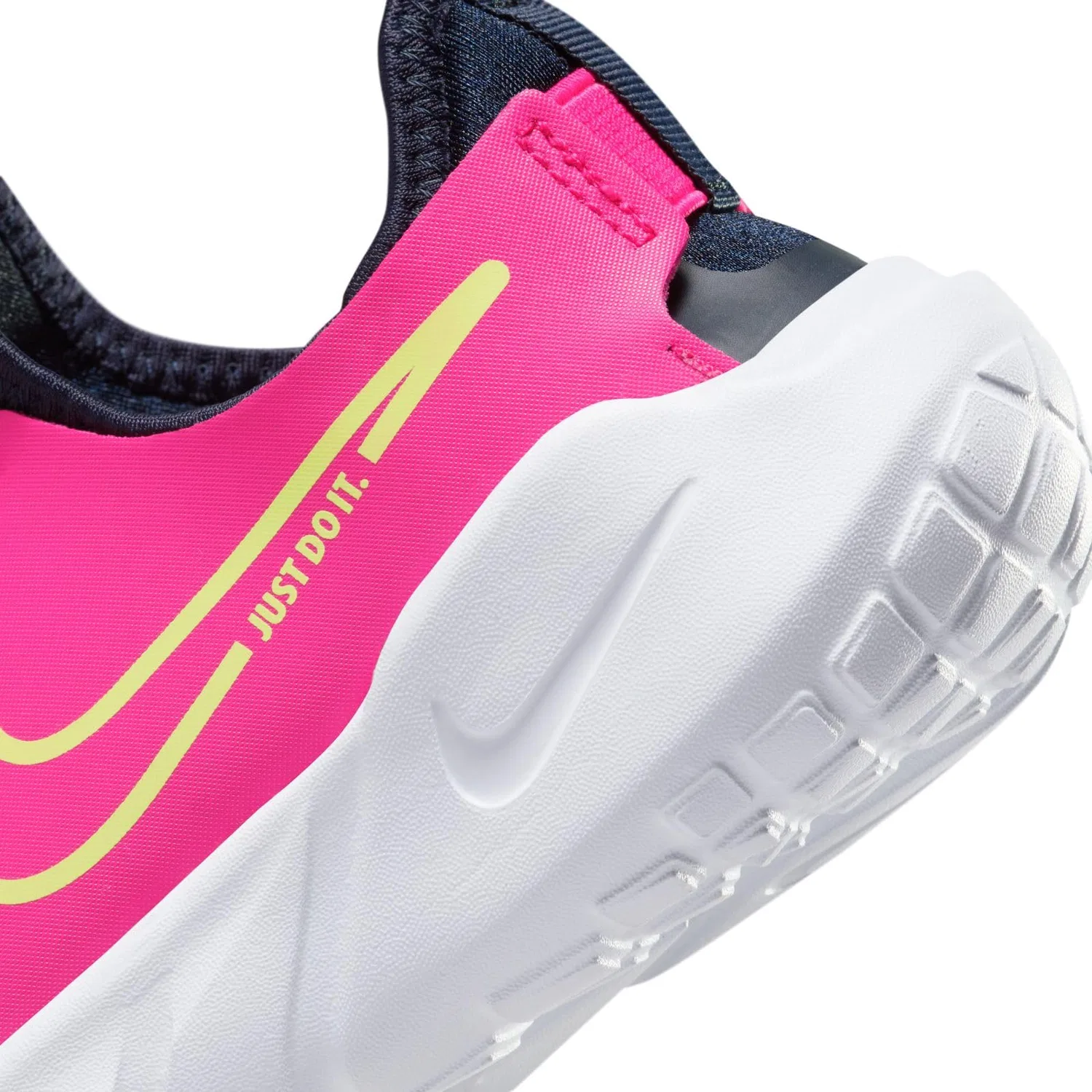 Детские беговые кроссовки для мальчиков с шнуровкой Flex Runner 2 (Psv) NIKE, Dark Obsidian Lime Blast Fireberry White — фото 4