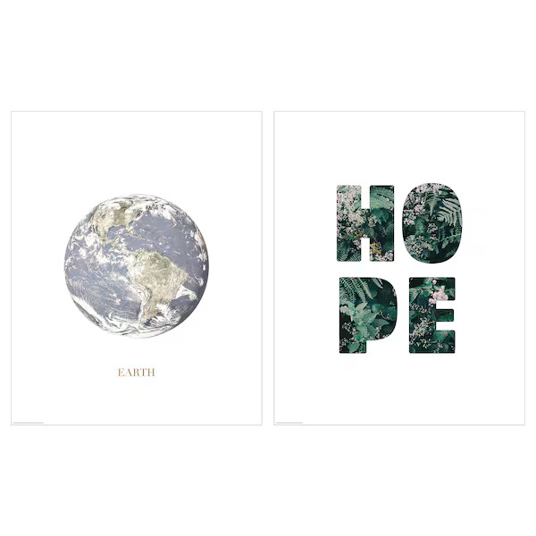 

Набор постеров Ikea Bild Globe, 40х50 см, 2 шт