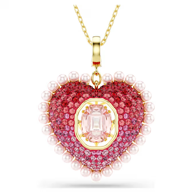 

Колье с подвеской Swarovski Idyllia Heart, розовый/с позолоченным покрытием