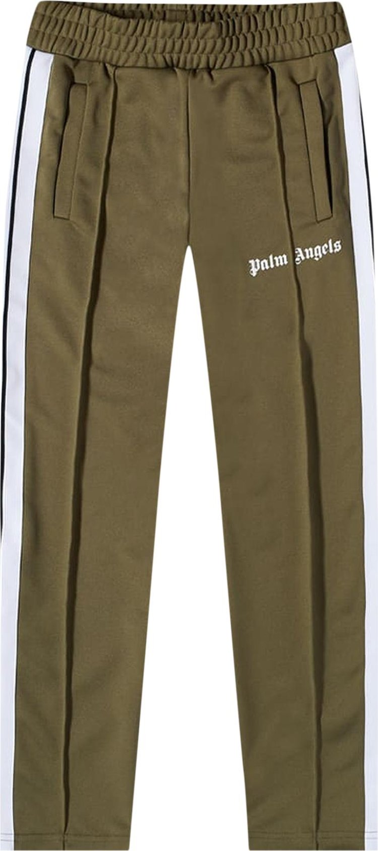 Брюки Palm Angels Slim Track Pants 'Military/White', зеленый - фото