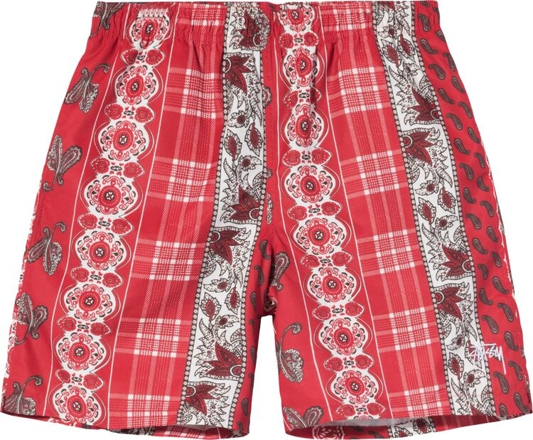Шорты Stussy Paisley Plaid Stock Water Short 'Red', красный — фото 2