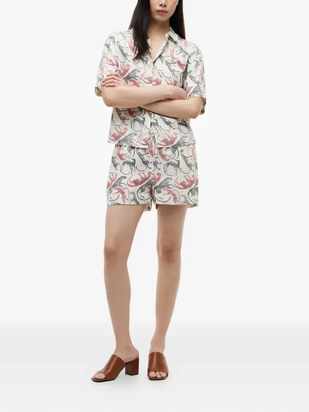 Шорты на завязках с животным принтом Tommy Hilfiger, белый — фото 2