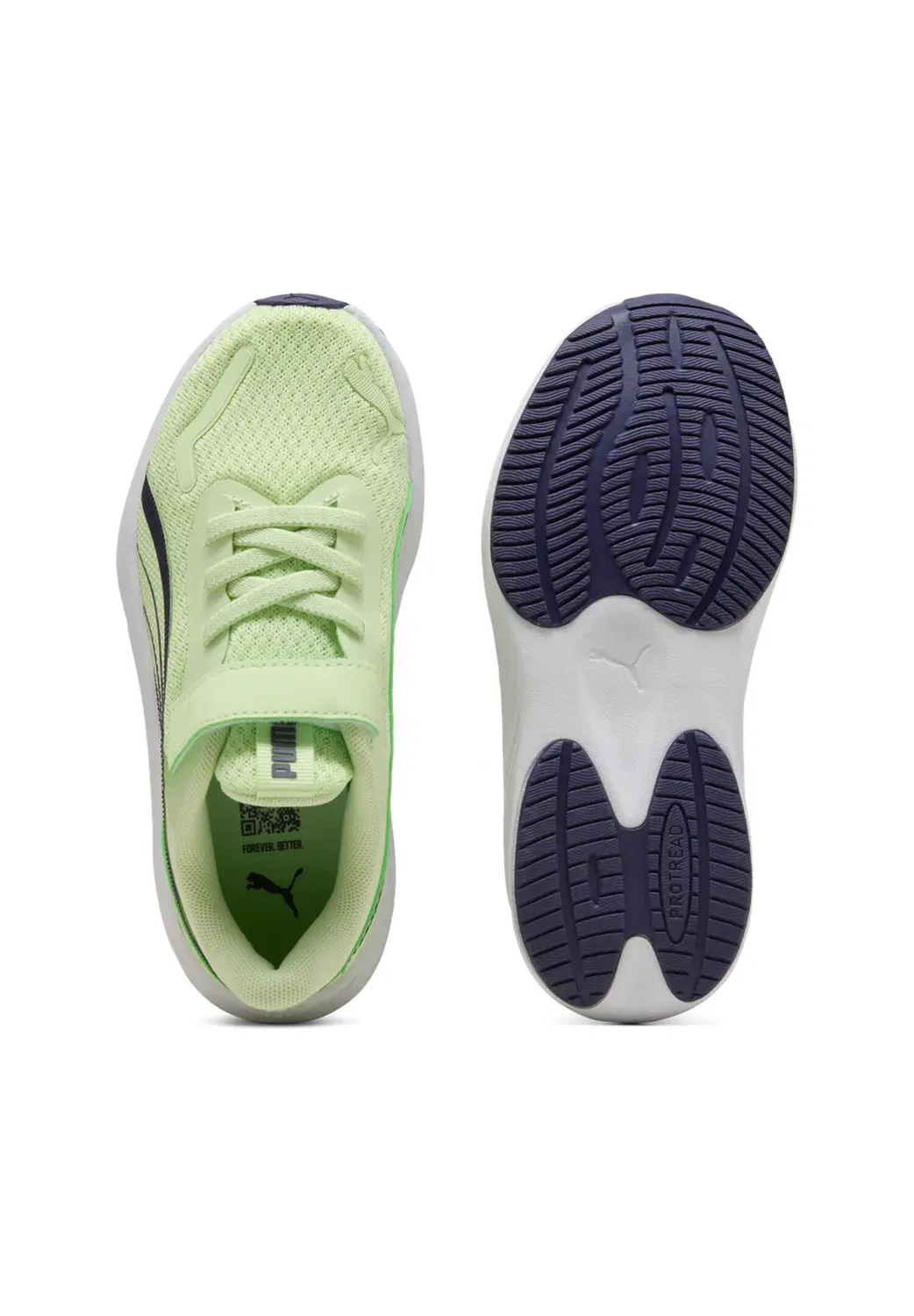 Детские кроссовки с шнуровкой и липучкой Pounce Lite Puma, Grun Konigsblau Lila — фото 3