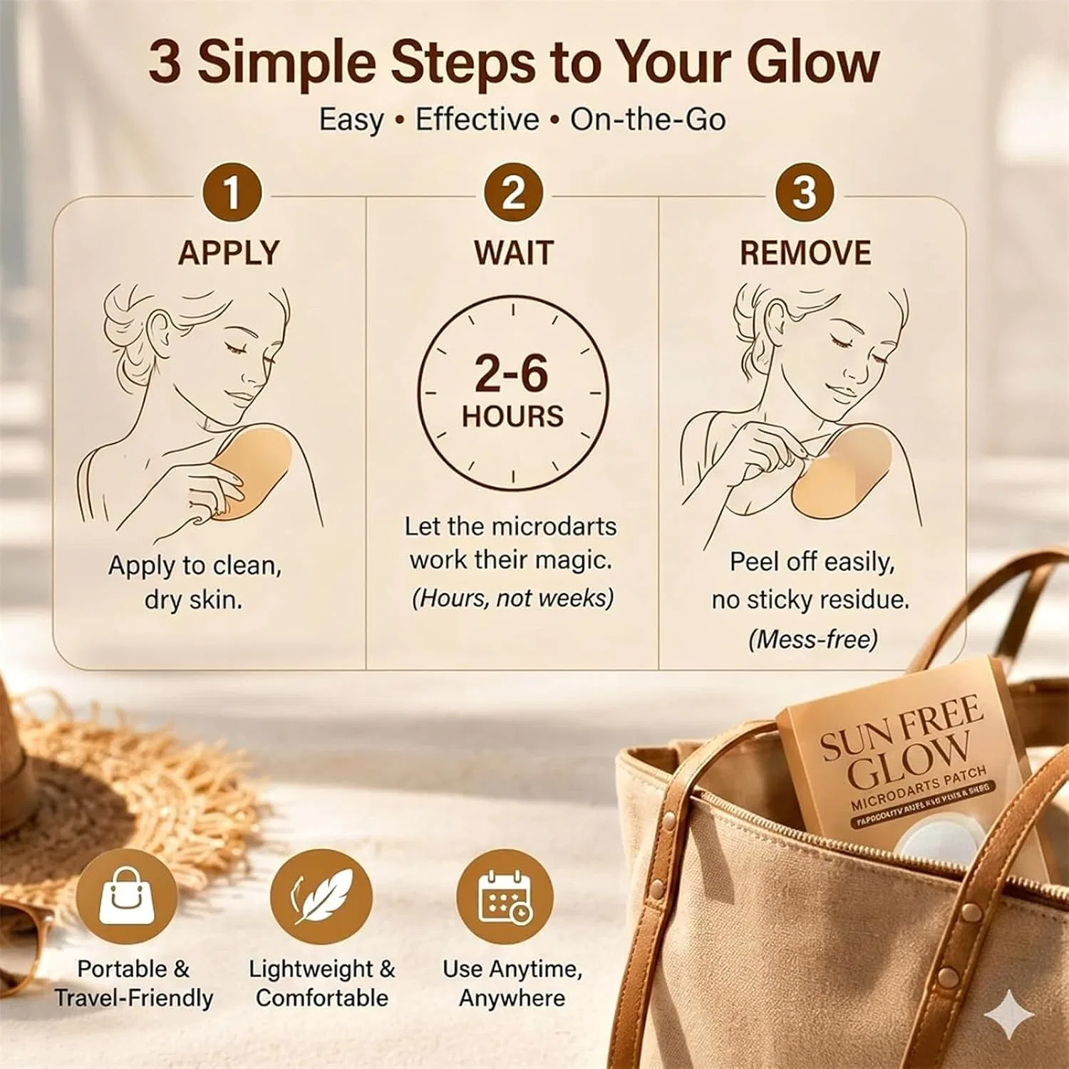 Патчи для загара PurevLab Sun Free Glow, 1 упаковка Generisch — фото 4