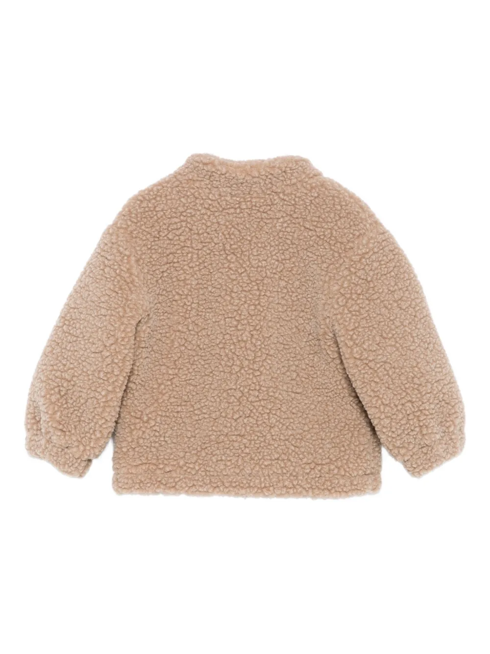 Толстовка Teddy-texture zip-up jacket FENDI KIDS, коричневый — фото 2
