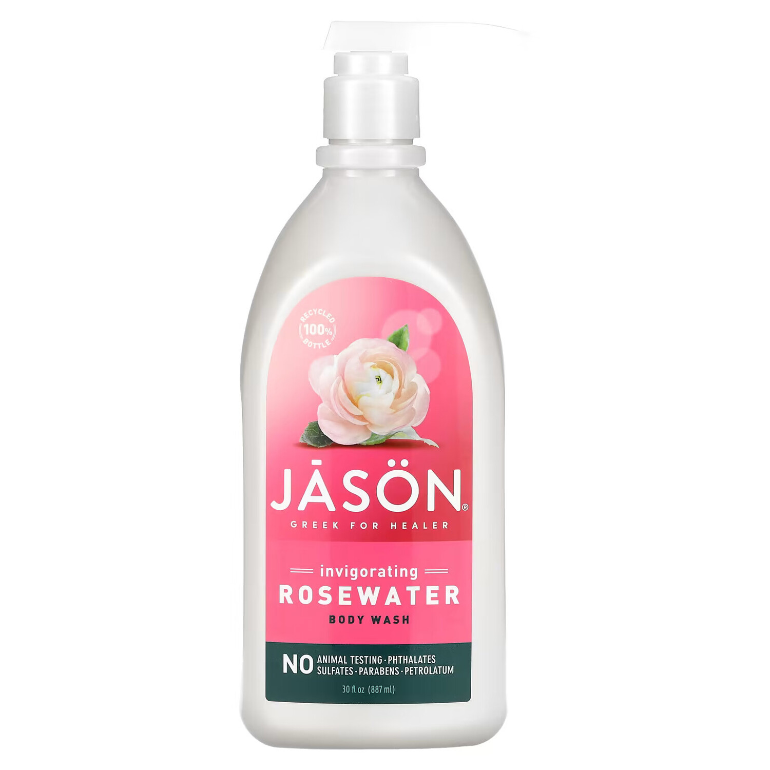 

Jason Natural, Гель для душа, с бодрящей розовой водой, 887 мл (30 унций)