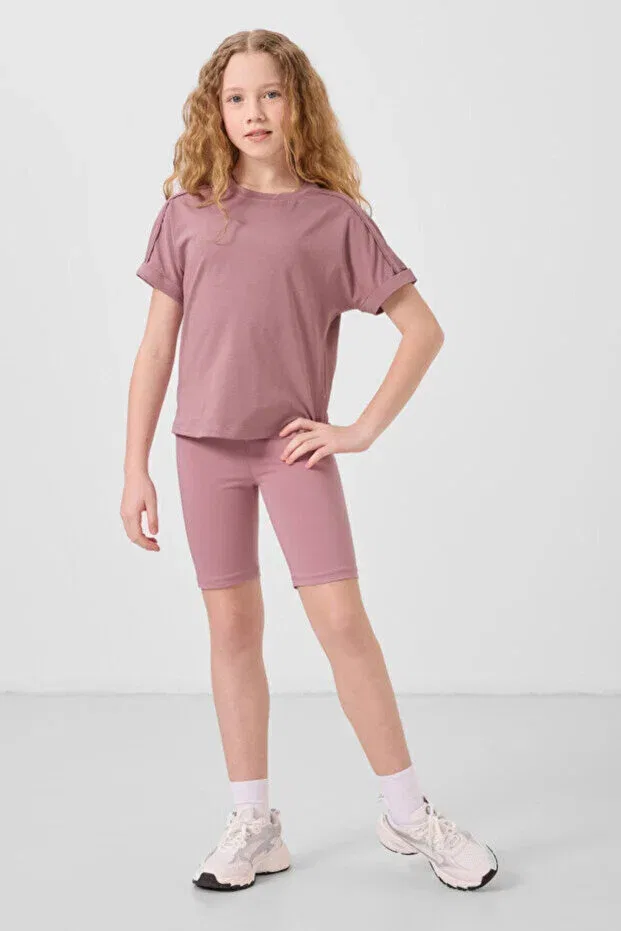 Детские леггинсы для девочек хлопковые 3-комплект Standard fit basic 3-pack black-dusty rose-dark beige girls' tights Tommy Life, Black-Dried Rose-Dark Beige — фото 2