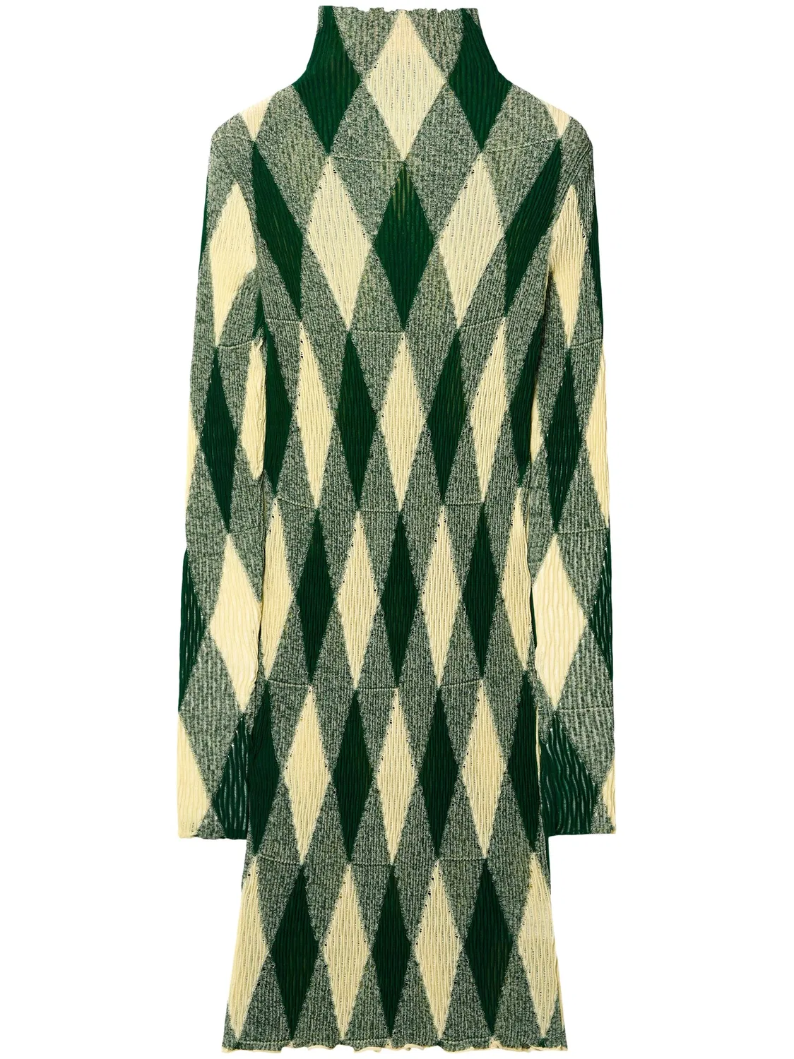 Вязаное платье в ромбы Burberry, зеленый