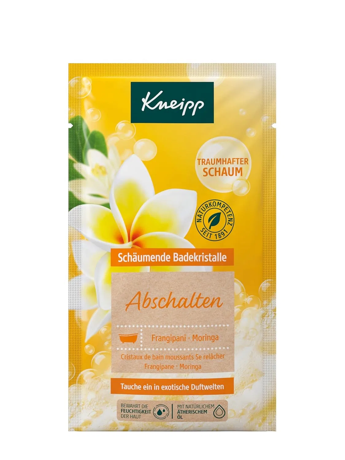 Пенящаяся соль для ванны Relax, Kneipp, 80 г, Sunshine Yellow