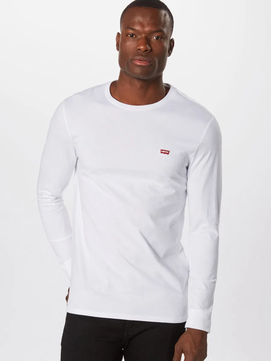 Футболка LEVI'S Regular fit 'LS Housemark Tee' белого цвета — фото 2