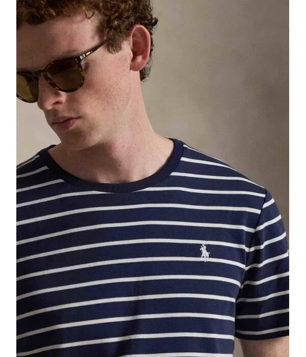 Мужская футболка с круглым вырезом Custom Slim Fit Polo Ralph Lauren, Blu Marino — фото 4