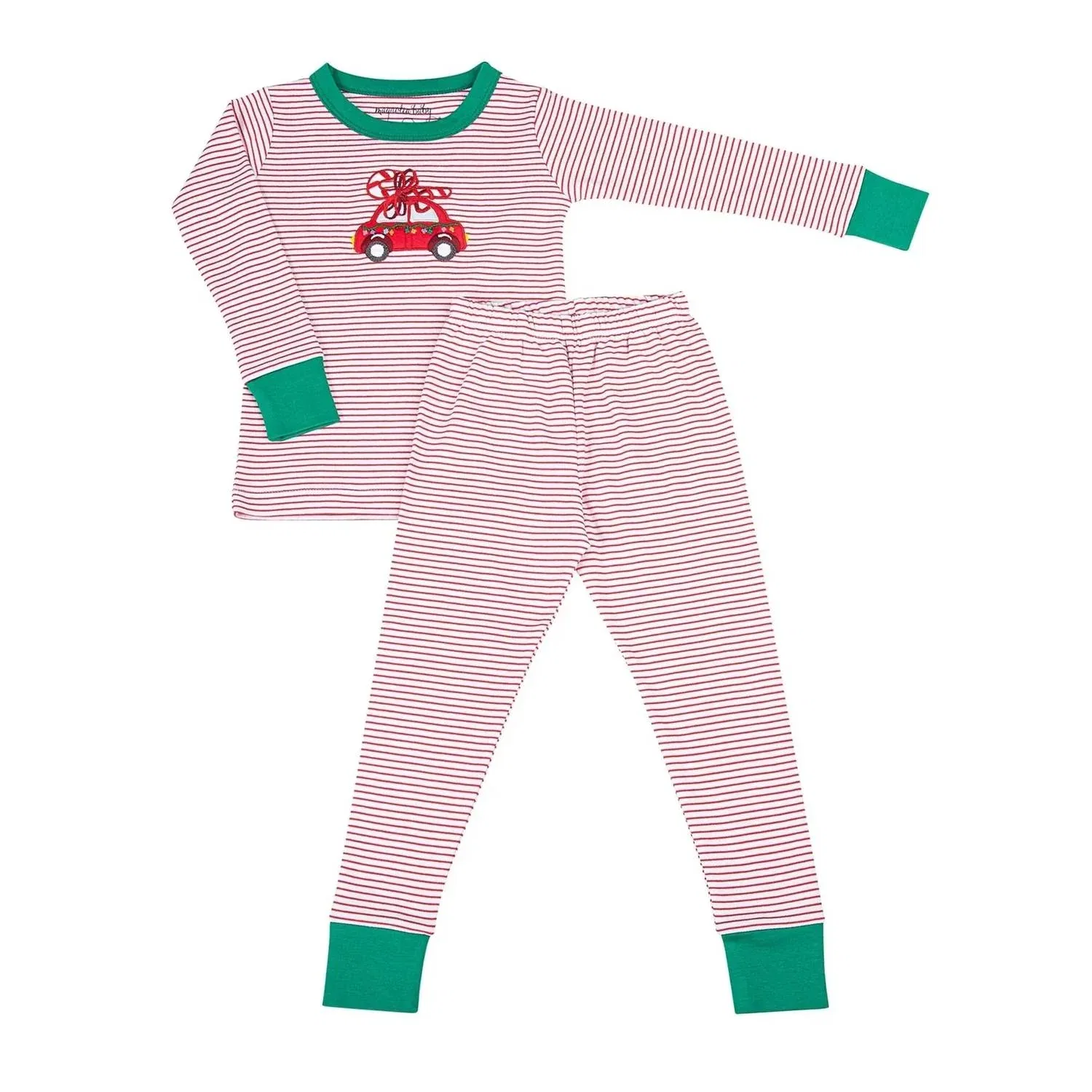 Детские длинные пижамы для девочек с вышивкой Jolly Buggy Magnolia Baby, красный