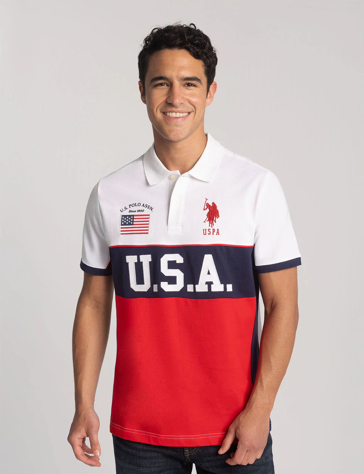 

Футболка-поло U.S. Polo Assn Usa Colo Block Pique, белый
