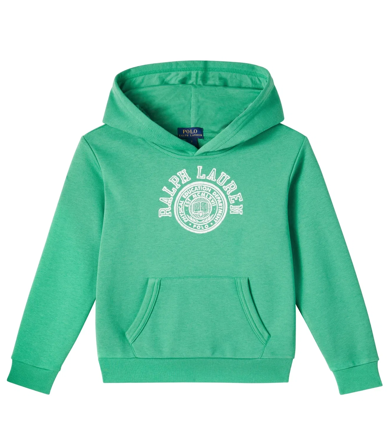 Худи с капюшоном из смесового хлопка Polo Ralph Lauren Kids, зеленый