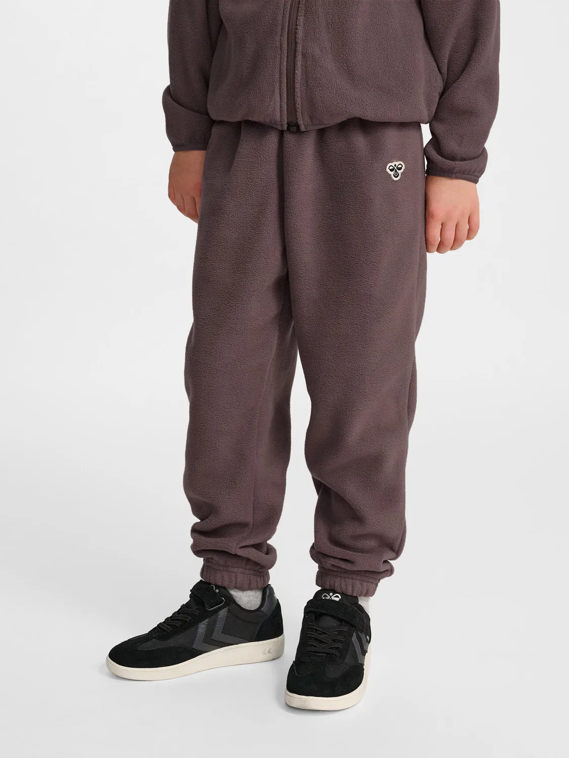 Детские штаны на регулируемой талии Hmljr Fleece Pants Bee Hummel, Braun Dunkelgrau — фото 2
