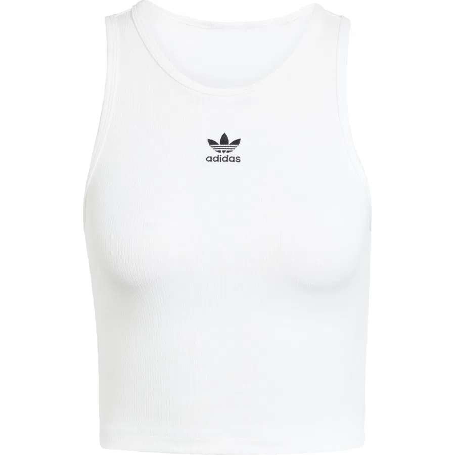 Топ-майка с ребристой текстурой Originals JC9007 Essentials Ribbed Tank Top adidas, Белый — фото 3