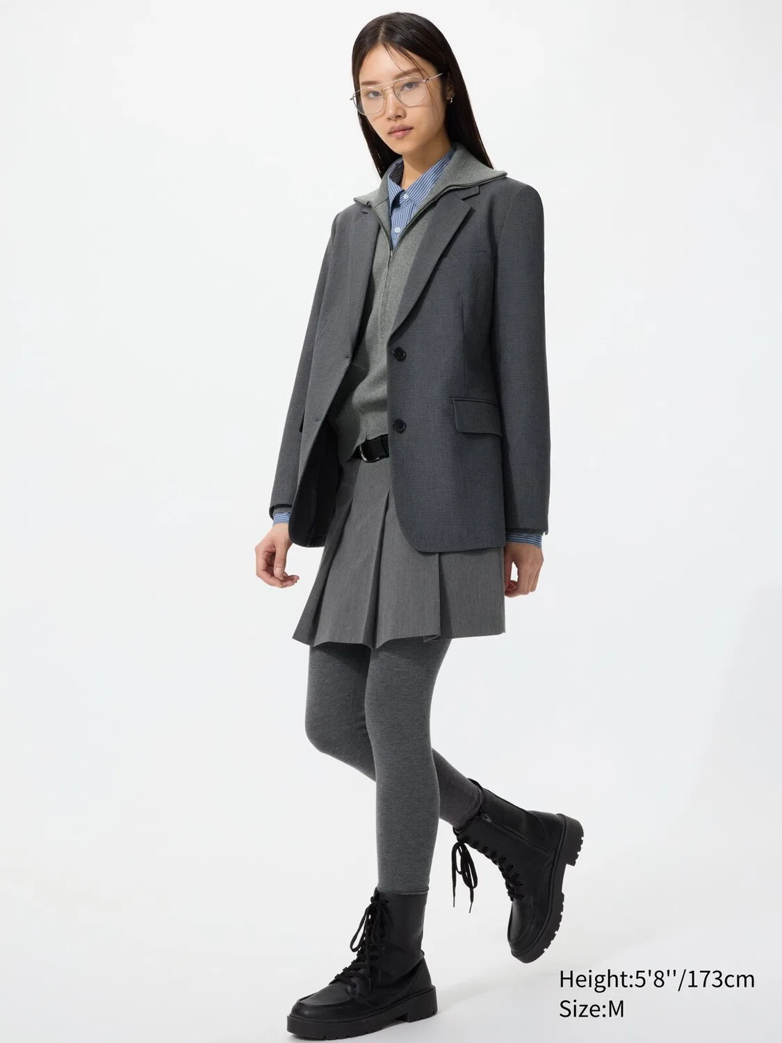 Леггинсы Uniqlo Heattech, из теплой кашемировой смеси, серые