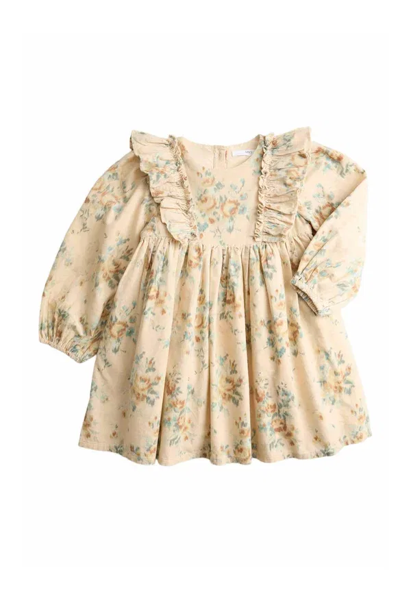 Платье-рубашка с цветочным принтом Floral frill - shirt dress Marks & Spencer, multi, мультиколор