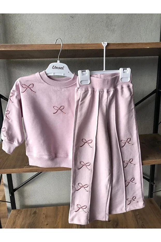 Детский комплект спортивного костюма с вышивкой Glam Lunas Tekstil, Lilac — фото 4