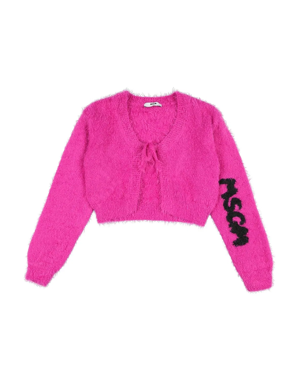 Кардиган с интарсией Msgm, фиолетовый